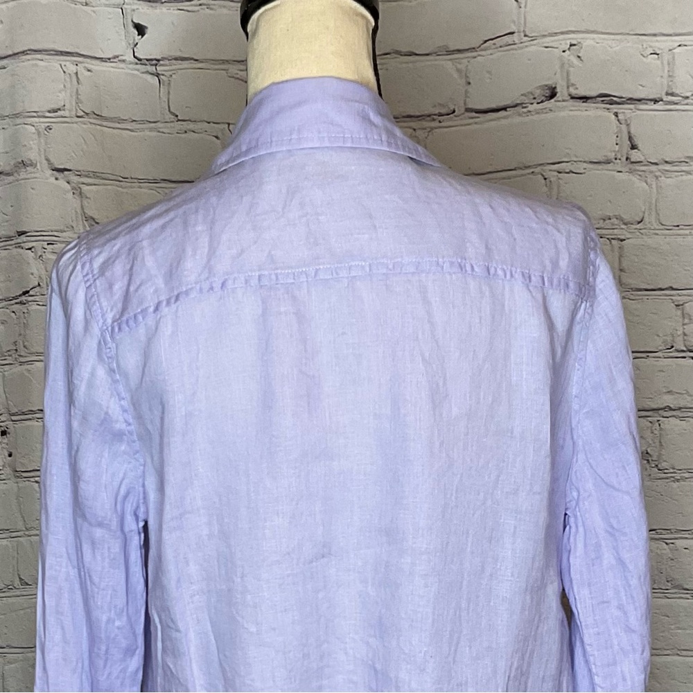 Lilly Pulitzer Pearly Purple Sea View Linen Long Sleeve Button Down Shirt Medium - Picture 9 of 16